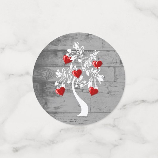 Arbre rouge des Coeurs Table Mariage Confetti (Petit recto)