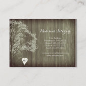 Arbre Rustique Avec Carte de visite Coeur Monogram (Dos)