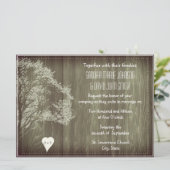 Arbre Rustique Avec Faire-part de mariage Coeur (Debout devant)