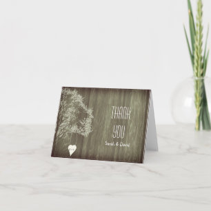 Arbre Rustique Avec Merci Mariage Coeur