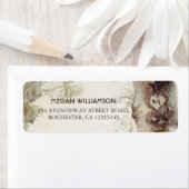 Arbre rustique et coeur sculpté Étiquettes d'adres (En situation)