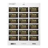 arbre rustique et scintillement étiquette de adres (Feuille entière)