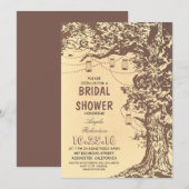 Arbre rustique & jarres de maçon invitations à la  (Devant / Derrière)