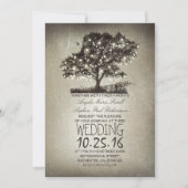 Arbre rustique & lumières à cordes invitations de  (Devant)