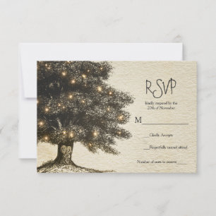 Arbre rustique vintage & Lumières Mariage RSVP