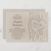 arbre sculpté invitation de la nuptiale rustique (Devant / Derrière)