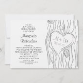 arbre sculpté nuptiale moderne invitations de douc (Devant)