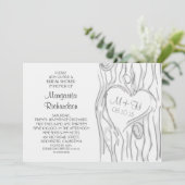 arbre sculpté nuptiale moderne invitations de douc (Debout devant)