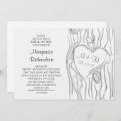 arbre sculpté nuptiale moderne invitations de douc (Devant / Derrière)