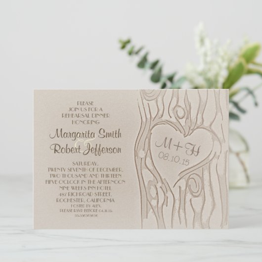 arbre sculpté répétition rustique invitations dîne (Debout devant)