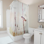 Arbre Swallow Bird et plumes Douche rideau (En situation)