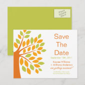 Arbre Tangerine Moderne Sauvegardez La Carte Posta (Devant / Derrière)