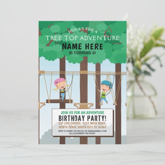 Arbre Top Birthday Adventure Park Invitation extér (Debout devant)