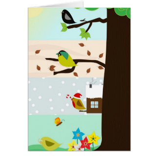 Arbre tout au long des quatre saisons