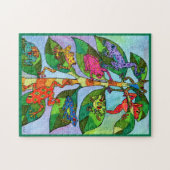 Arbre Tropical Coloré Frog Folk Art Jigsaw Puzzle (Horizontal)