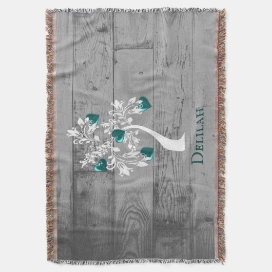 Arbre turquoise des coeurs Couverture de lancer pe (devant Vertical)