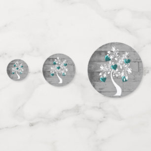 Arbre turquoise des Coeurs Table Mariage Confetti