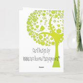 {Arbre vert} carte de voeux vierge de Merci (Dos)