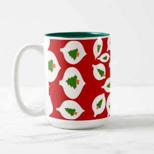 Arbre vert ornement de Noël Mug rouge