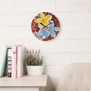 Arbre vintage Frangipani Arbre Pop Art, Horloge ro