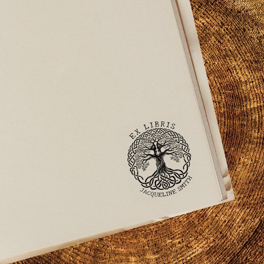 Arbre Vintage Moderne, Tampon Ex Libris personnali