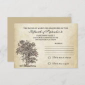 arbre vintage vieux rsvp pour conception de mariag (Devant / Derrière)