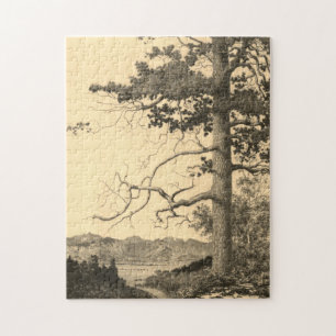 Arbre, Voie navigable, Montagnes Puzzle de la natu