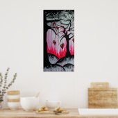 Arbres à coeur haute et sèche Poster d'art origina (Cuisine)