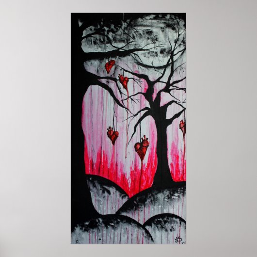 Arbres à coeur haute et sèche Poster d'art origina (Devant)