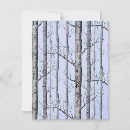 Arbres à Faire-part de mariage bleues (Devant)