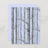 Arbres à Faire-part de mariage bleues (Devant / Derrière)