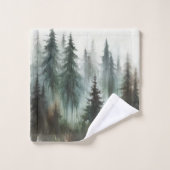 Arbres à l'aquarelle Rustique Wilderness  (Gant de toilette)