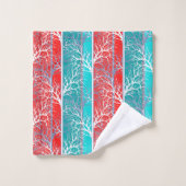 Arbres abstraits sans joint branche corail bleu li (Gant de toilette)