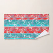 Arbres abstraits sans joint branche corail bleu li (Serviette à main)