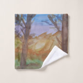Arbres au coucher du soleil (Gant de toilette)