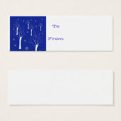 arbres blancs sur étiquette cadeau bleu (Devant & derrière)