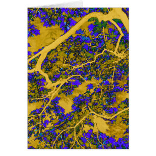 Arbres colorés bleus et jaunes