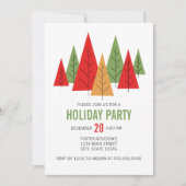 Arbres colorés modernes Fête Invitation (Devant)