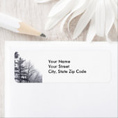 Arbres couverts de neige : étiquette d'adresse de (En situation)