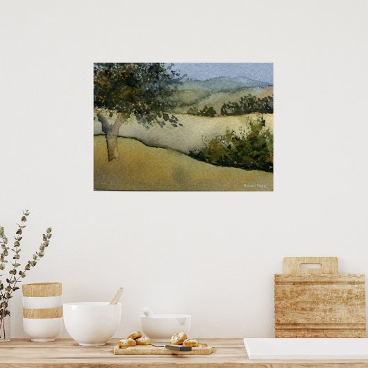 "Arbres dans un champ #1" Affiche paysagère (Cuisine)