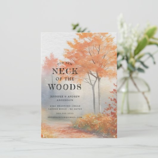 Arbres d'automne en mouvement Faire-part (Debout devant)