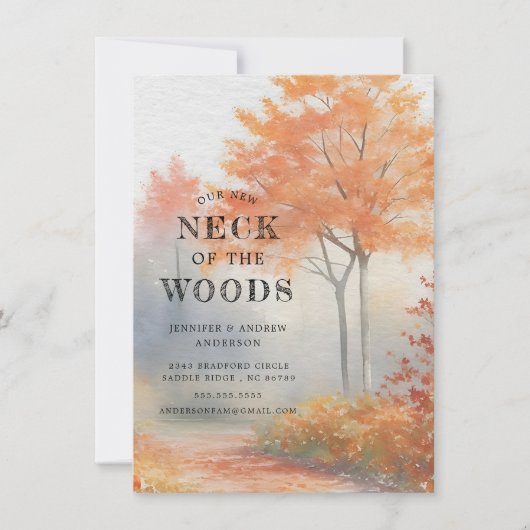 Arbres d'automne en mouvement Faire-part (Devant)