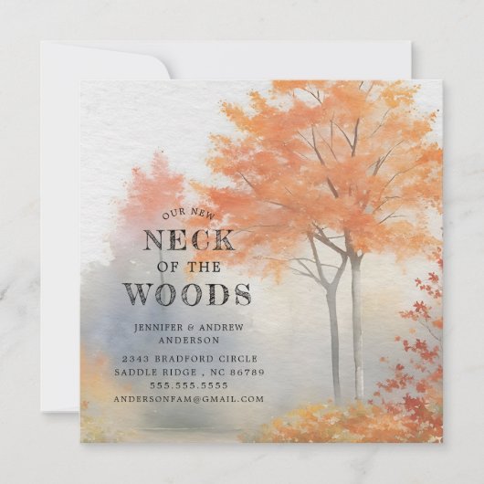 Arbres d'automne en mouvement Faire-part (Devant)