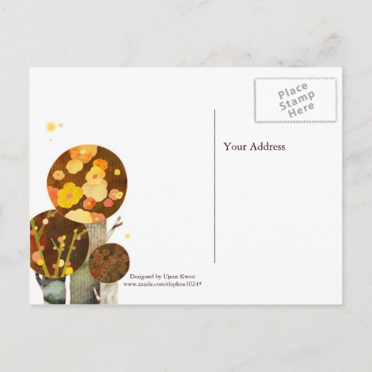 Arbres d'automne fantaisistes : Cartes de sauvegar (Dos)