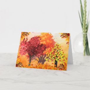 Arbres d'automne Feuilles d'automne Carte de voeux