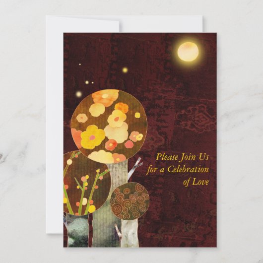 Arbres d'automne lunaires : Invitations Mariages d (Devant)