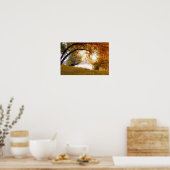 Arbres d'automne Misty lake Poster (Cuisine)