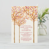 Arbres d'automne modernes Invitation Baby shower n (Debout devant)