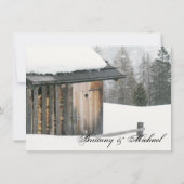 Arbres de neige avec des invitations de mariage (Dos)