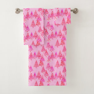 Arbres de Noël à fleurs modernes, rose pastel